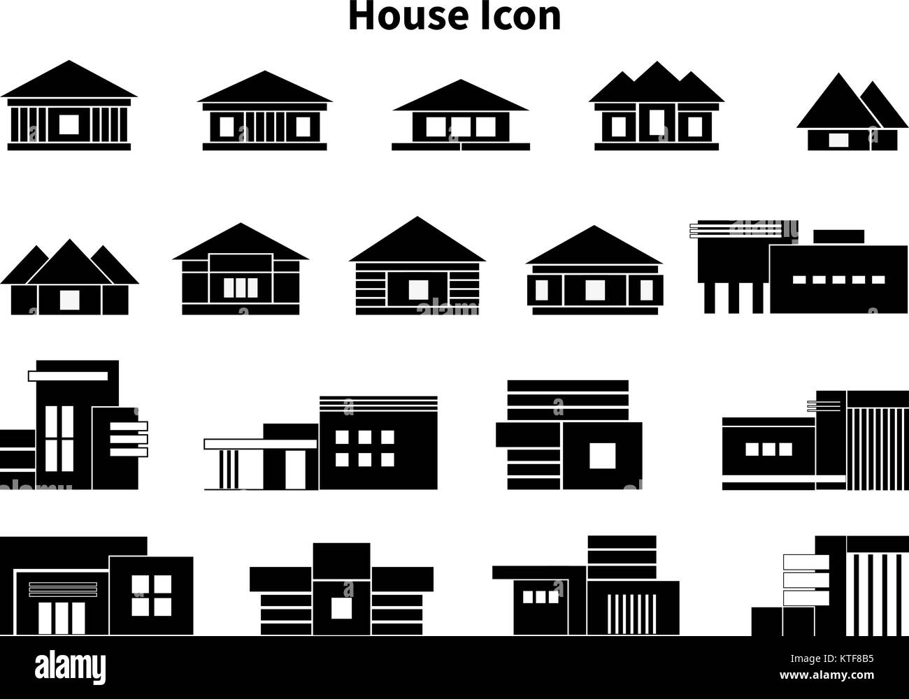 Illustrazione vettoriale di una grande serie di icona di case Illustrazione Vettoriale