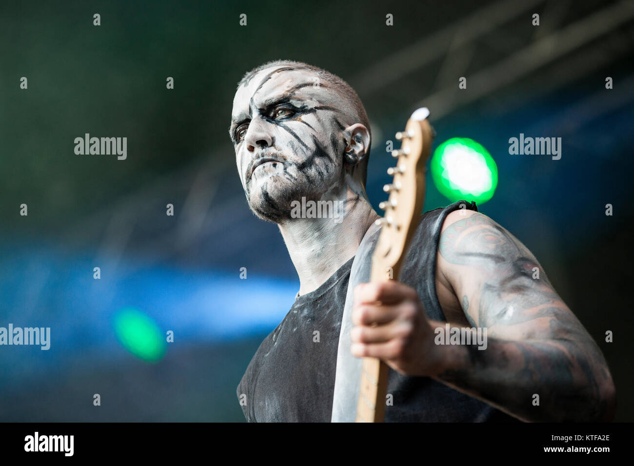 Norvegia, Borre - Agosto 18, 2017. Il Norvegese black metal band Gaahls Wyrd esegue un concerto dal vivo durante il norvegese metal festival Midgardsblot Festival 2017 in Borre. (Photo credit: Terje Dokken) Foto Stock