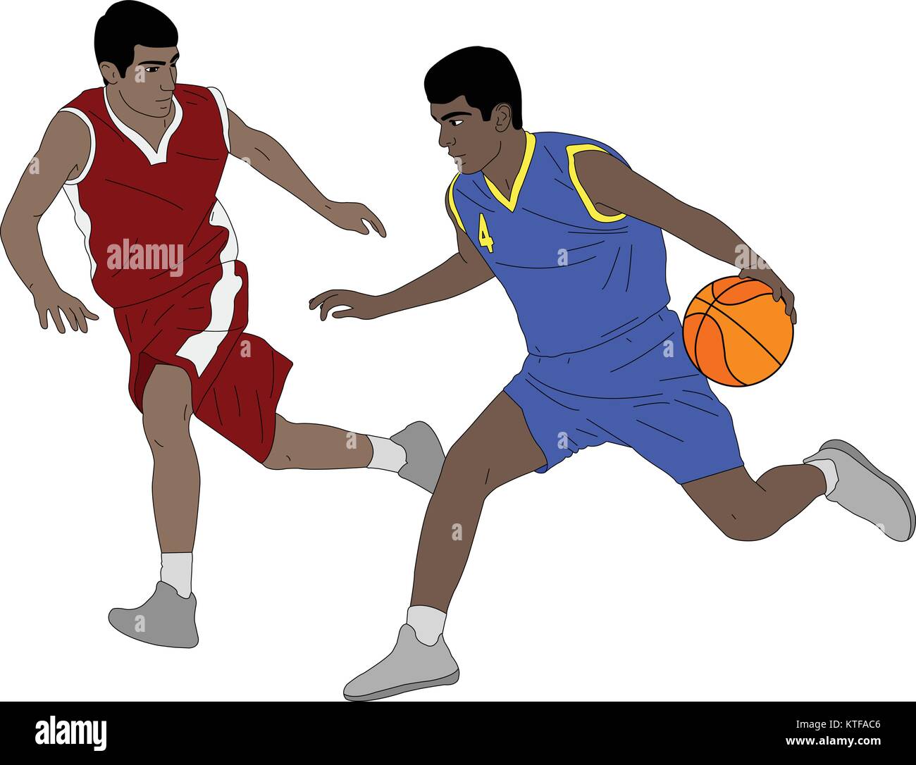 I giocatori di basket illustrazione vettoriale Illustrazione Vettoriale