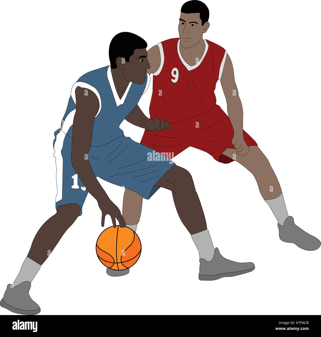 I giocatori di basket illustrazione vettoriale Illustrazione Vettoriale