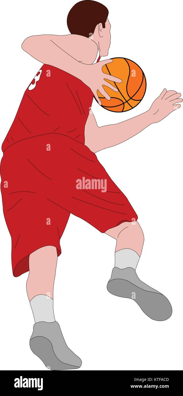 Giocatore di basket illustrazione vettoriale Illustrazione Vettoriale