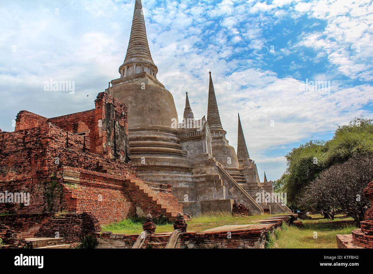 Tempio in Thailandia segno di Viaggio Tailandesi Foto Stock