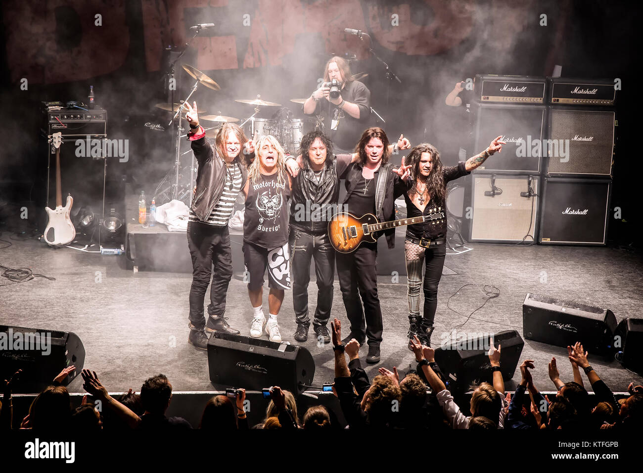L'international hard rock band Nordic bestia esegue un live al Rockefeller di Oslo. Norvegia, 31/01 2014. Foto Stock