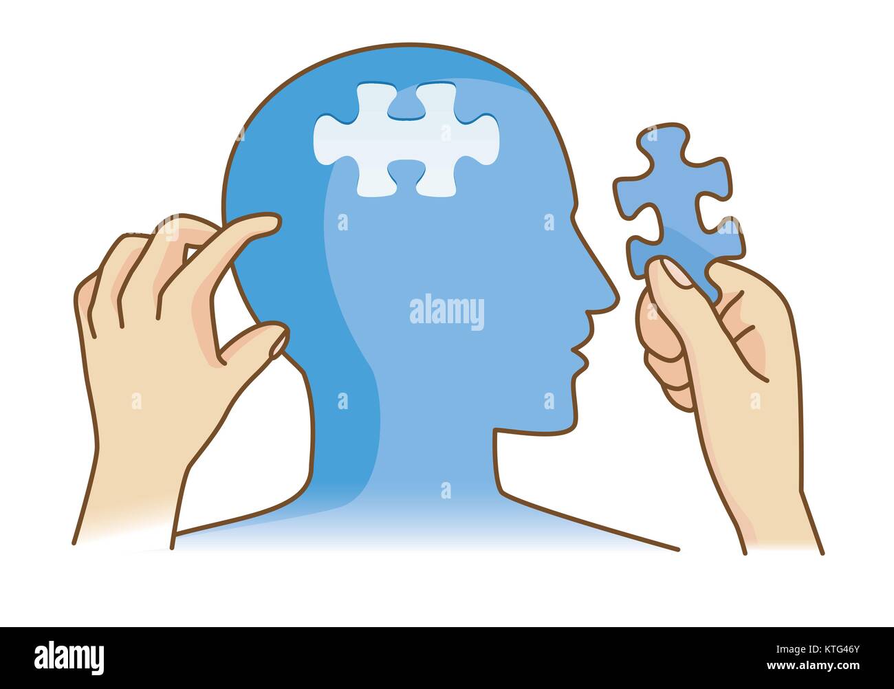 Pasta a mano l'ultimo pezzo per completare la testa umana. Illustrazione Vettoriale