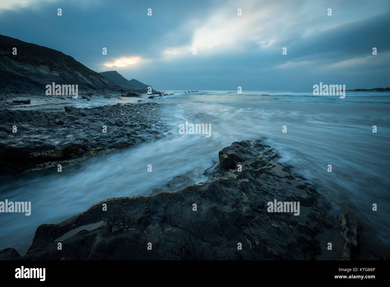 Crackington Haven in North Cornwall. Foto Stock