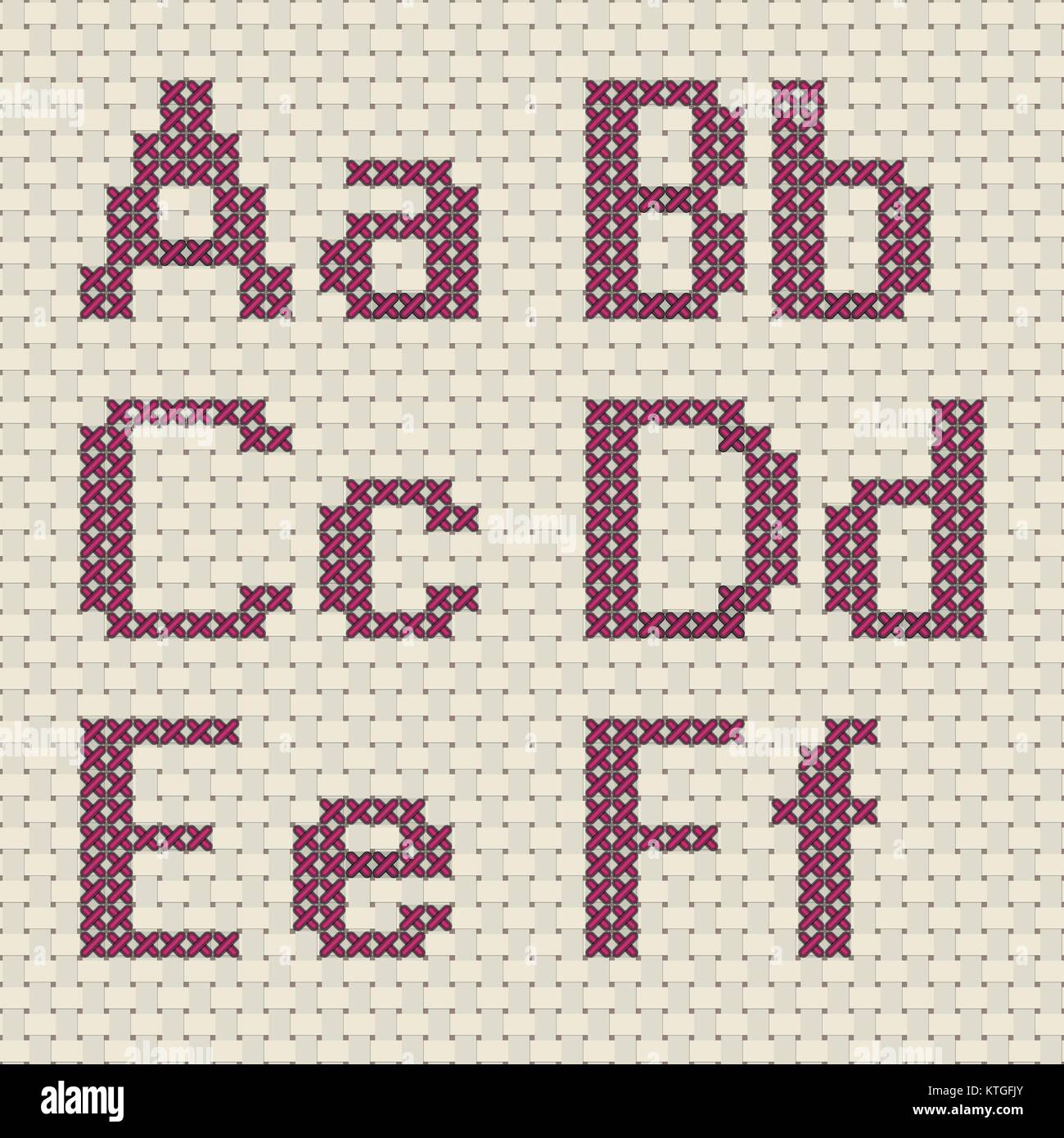 Alfabeti a Punto Croce pattern Immagine e Vettoriale - Alamy