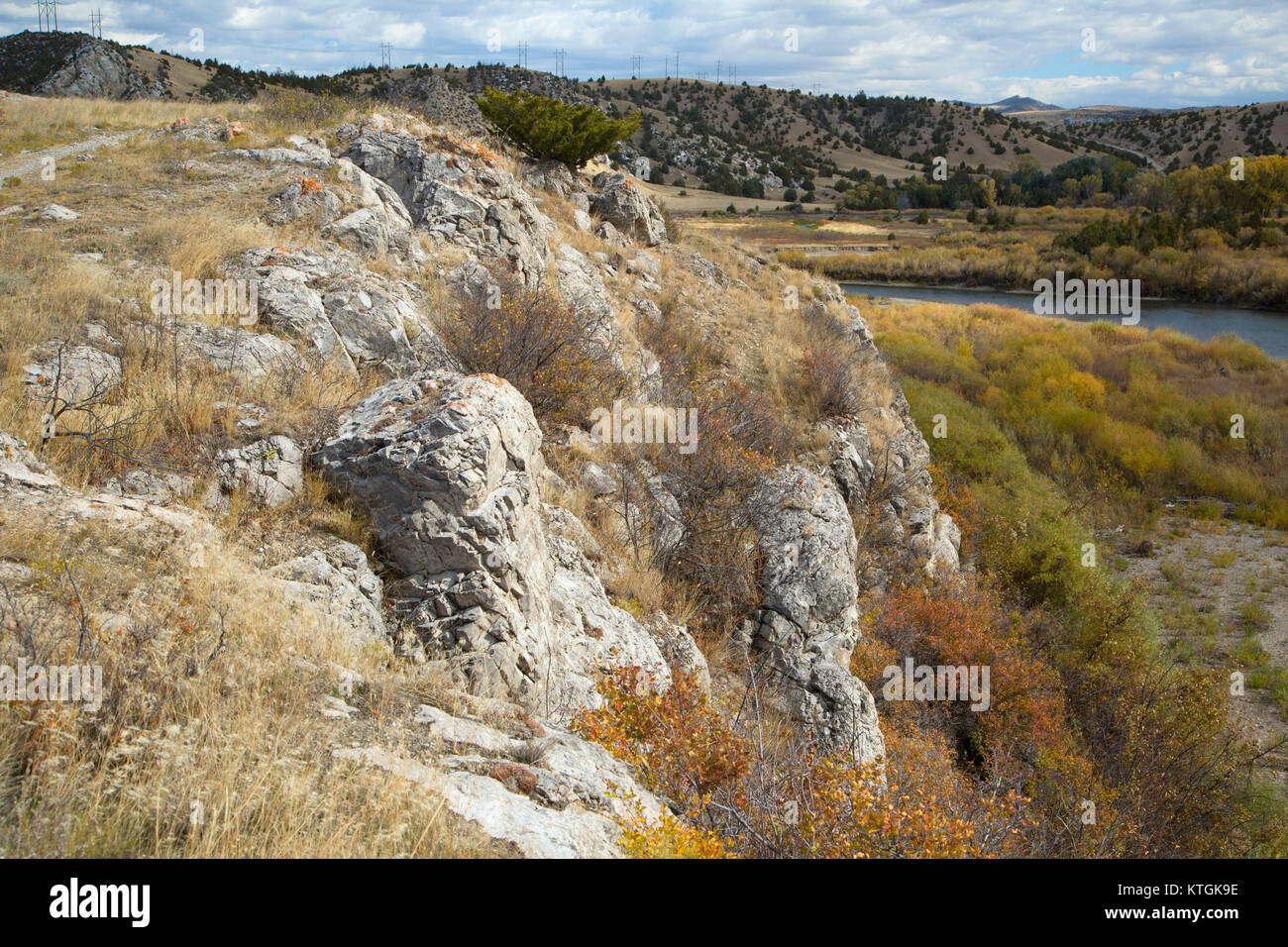 Fort Rock Trail view, Missouri Sorgenti del parco statale, Montana Foto Stock