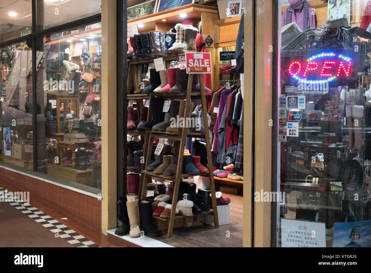 Australian uggs boot store Foto Stock Australian uggs boot store Foto Stock