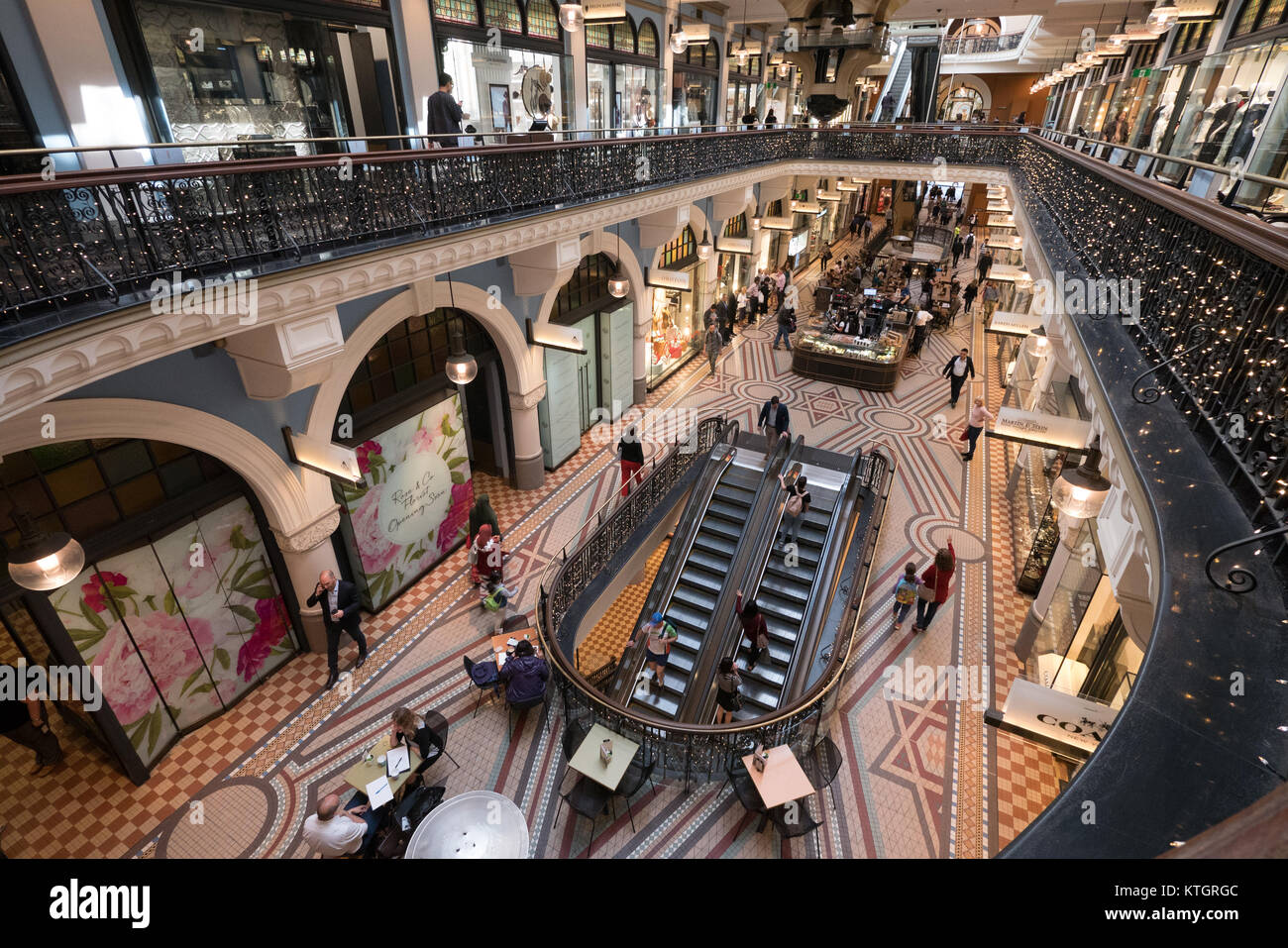 Storico centro commerciale per lo shopping di Queen Victoria Building a Sydney Foto Stock