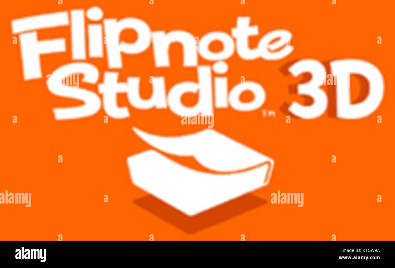 Il logo Flipnote Studio 3D fa parte del marchio di un popolare software di animazione sviluppato da Nintendo. Flipnote Studio 3D consente agli utenti di creare e condividere animazioni 3D, riflettendo l'impegno di Nintendo per l'espressione creativa nell'arte digitale. Foto Stock