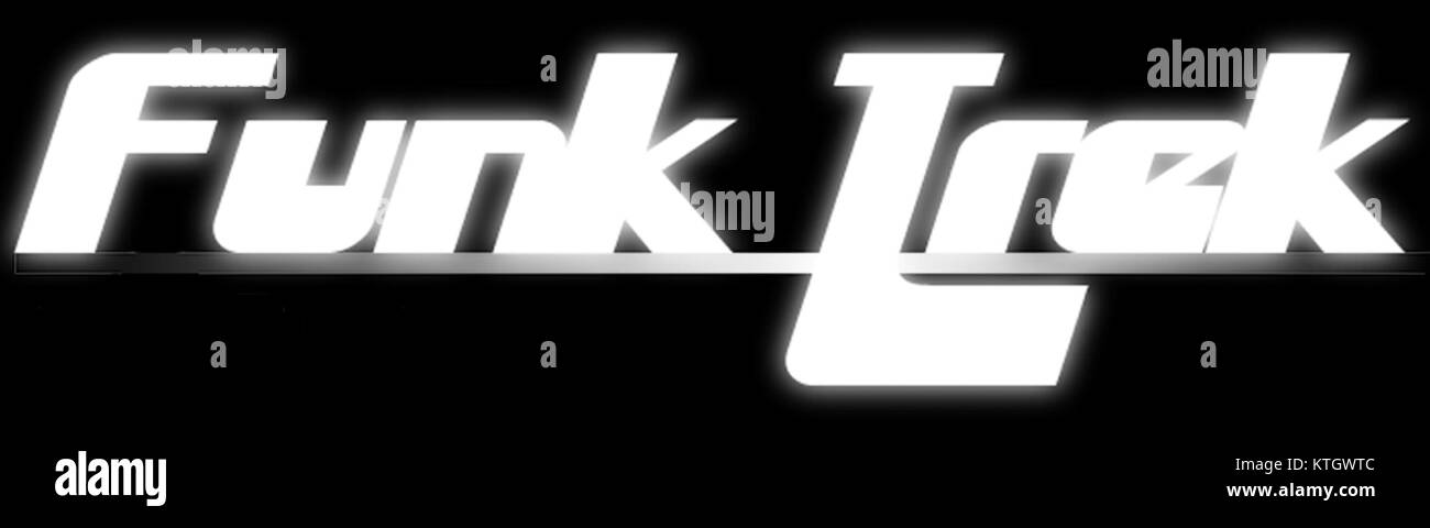 Funktrek è un marchio o progetto associato alla musica elettronica, che si concentra sul design e il branding di logo unici per le sue produzioni musicali ed eventi. Il logo Funktrek rappresenta l'identità di questo marchio di musica elettronica. Foto Stock