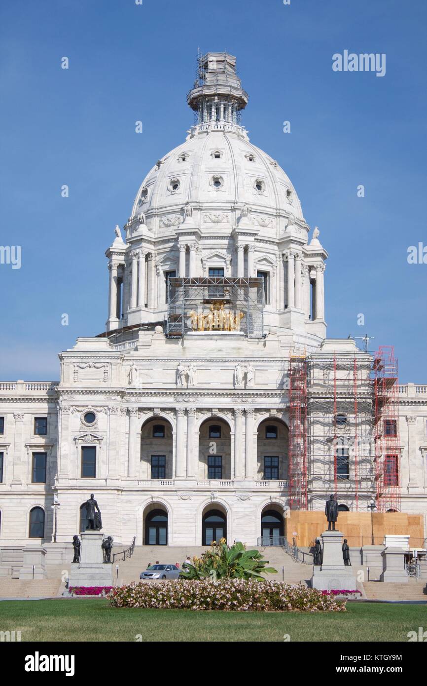 Esterno il giorno foto di stock di capitale dello stato del Minnesota edificio in san Paolo, Minnesota a Ramsey County Foto Stock