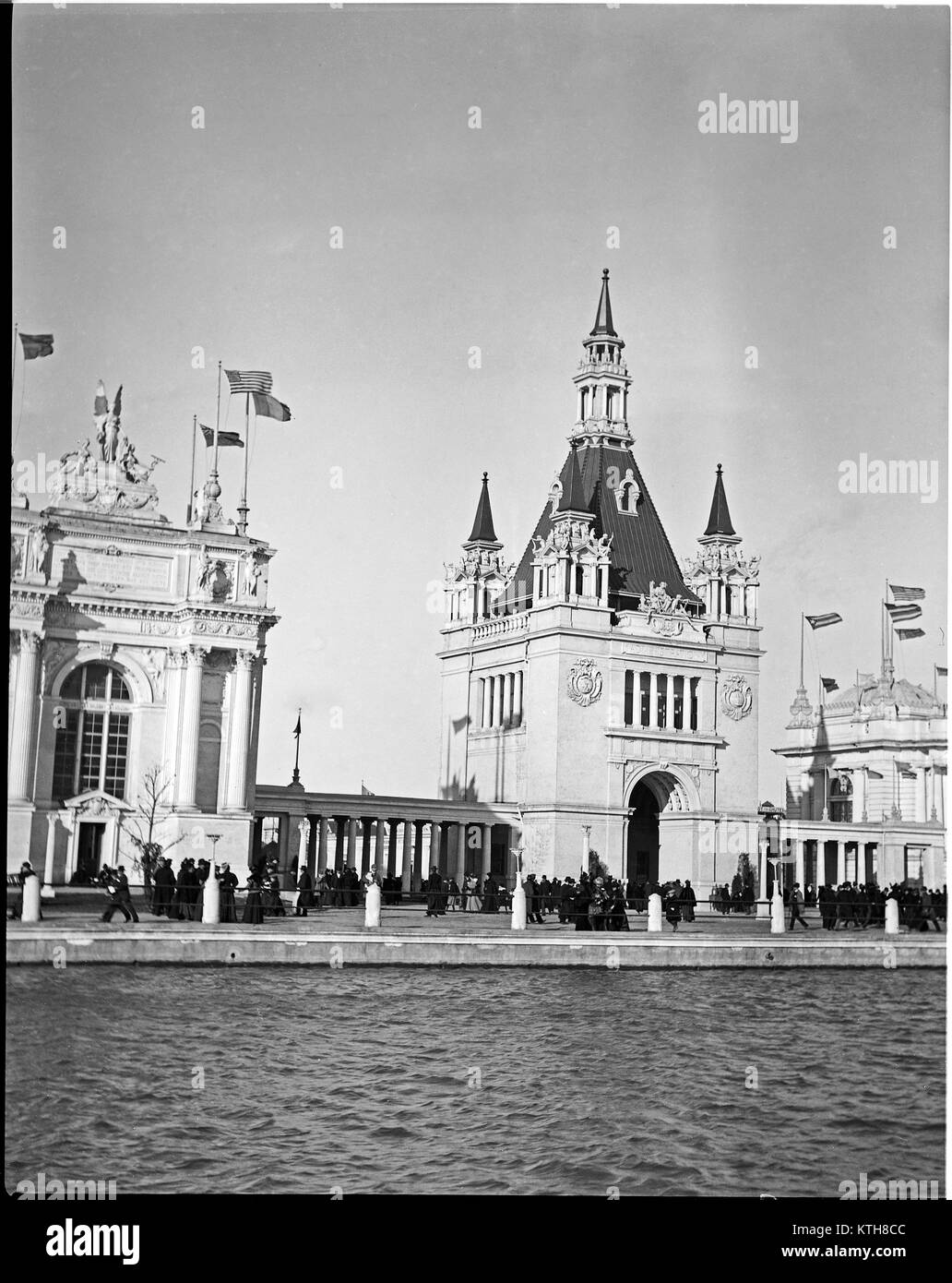Arco di amministrazione al Trans-Mississippi ed esposizione internazionale. La fiera mondiale che si è svolta a Omaha, Nebraska dal 1 Giugno al 1 novembre del 1898. Immagine dalla fotocamera originale negativo nitrato. Foto Stock
