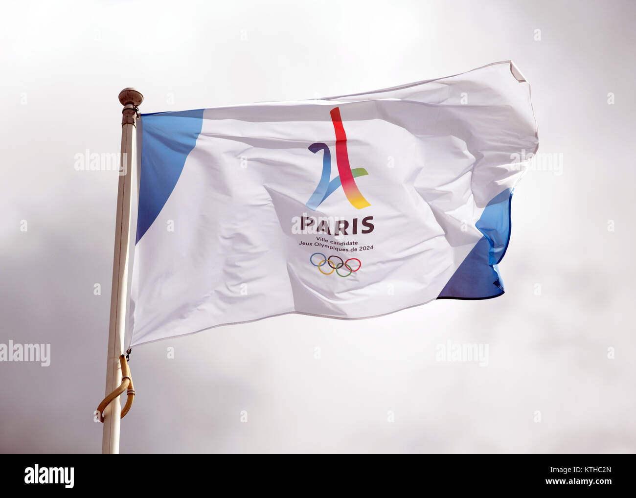 Bandiera del candidato olimpico Parigi 2024 Foto Stock