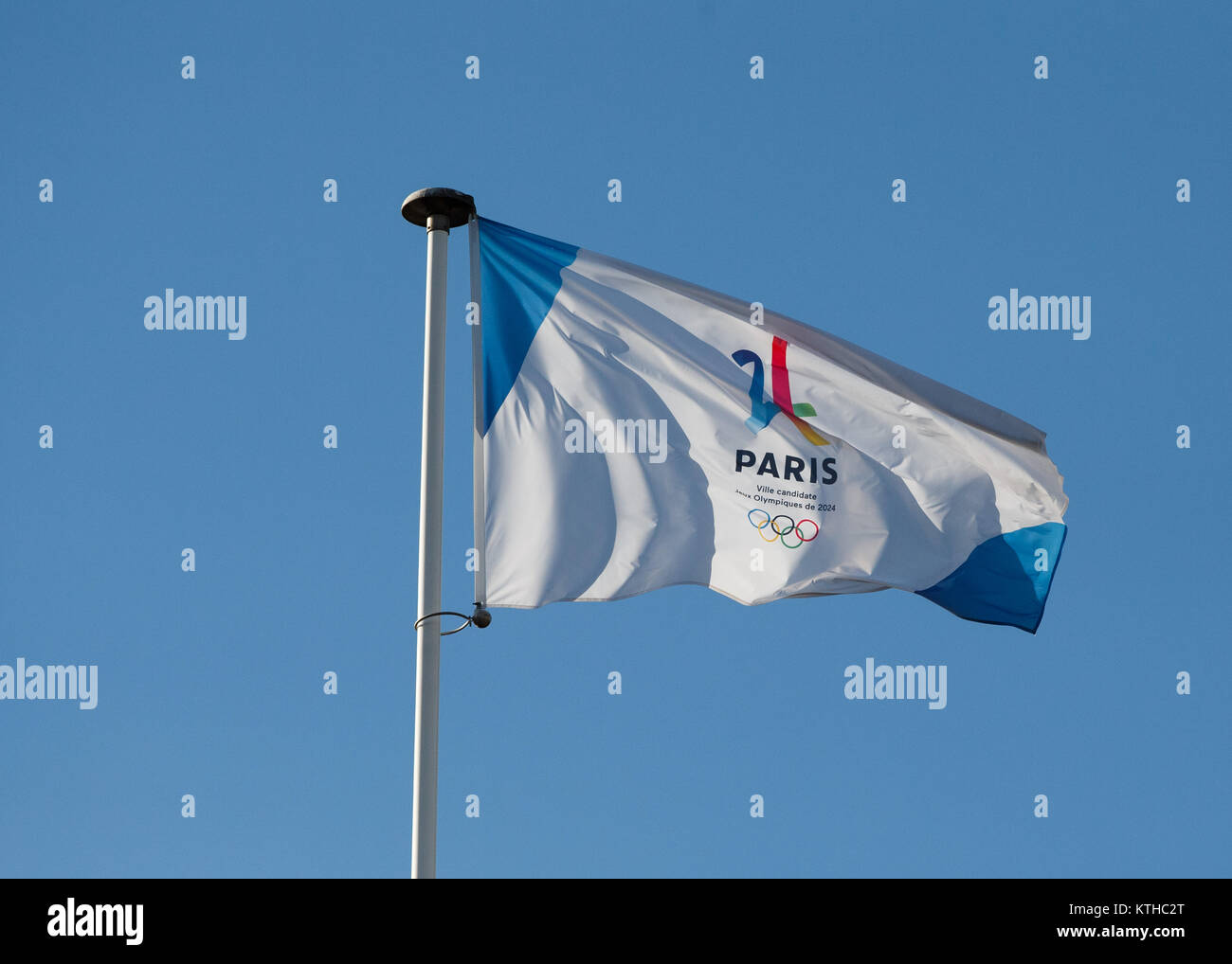 Bandiera del candidato olimpico Parigi 2024 Foto Stock