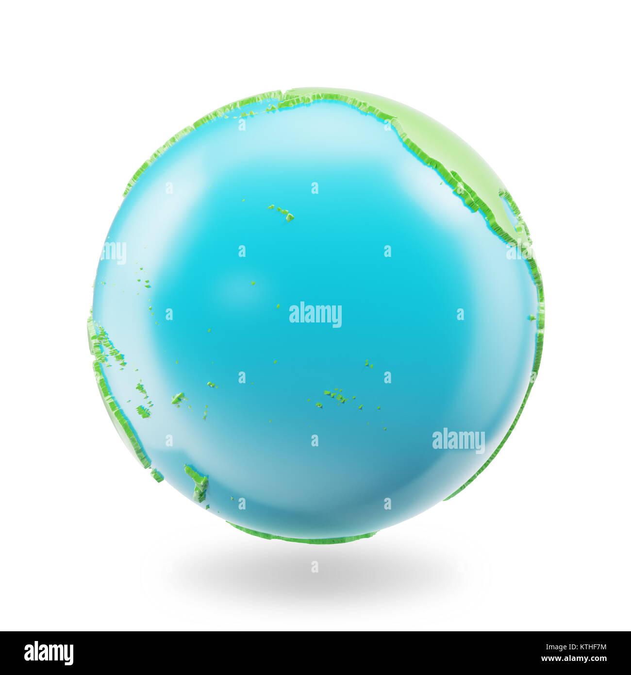 Globo terrestre isolato su sfondo bianco. Mondo pianeta Terra icona, 3D Rendring Foto Stock