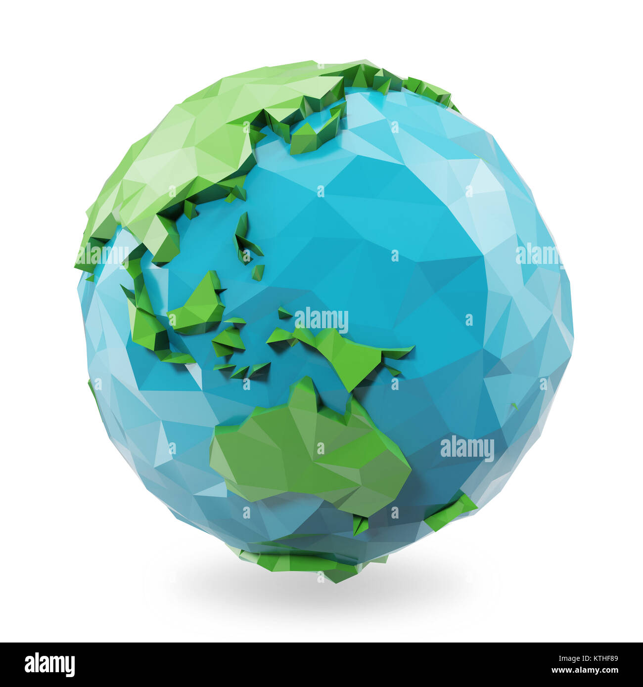 Il rendering 3D bassa poli globo terrestre illustrazione. Poligonale icona globo, bassa poli style Foto Stock