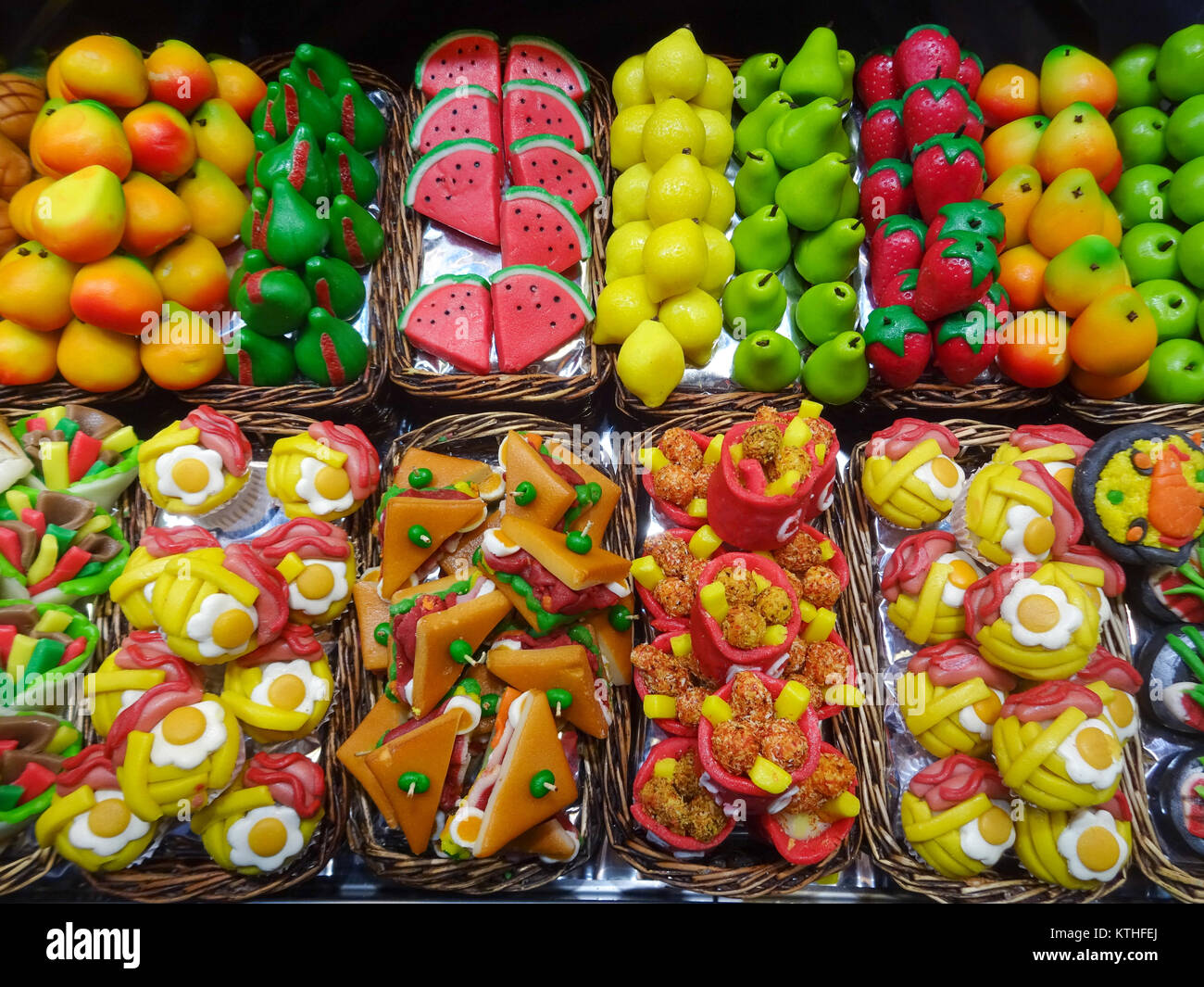 Il marzapane fake mercato alimentare di stallo cibo - Nozione - Foto Stock