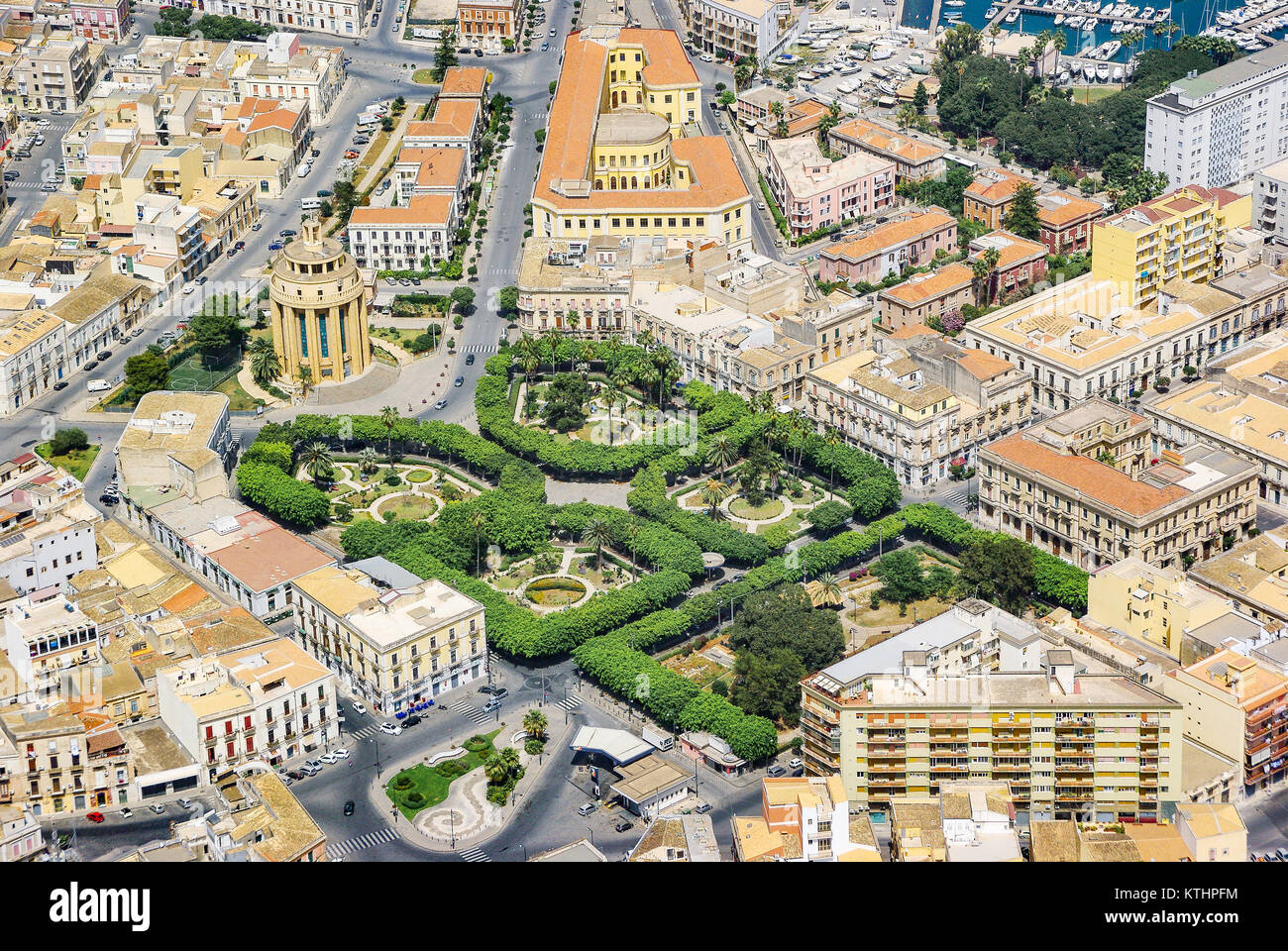 Vista aerea di Siracusa Sicilia città Foto Stock