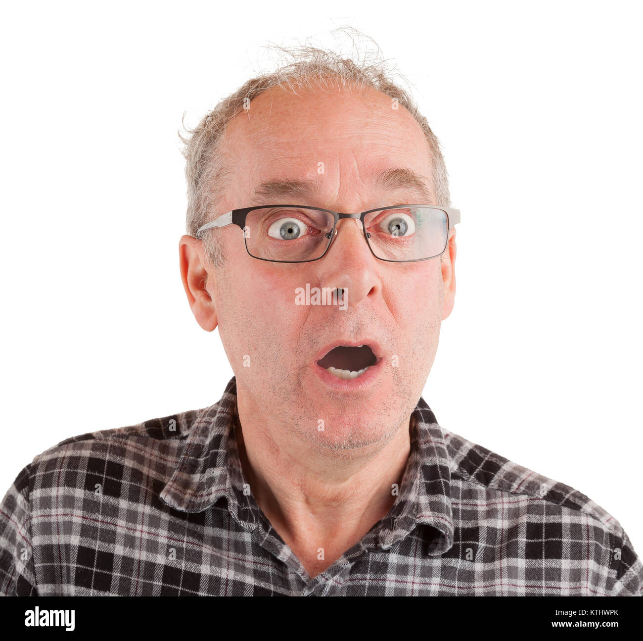 L uomo è colpiti circa qualcosa Foto Stock