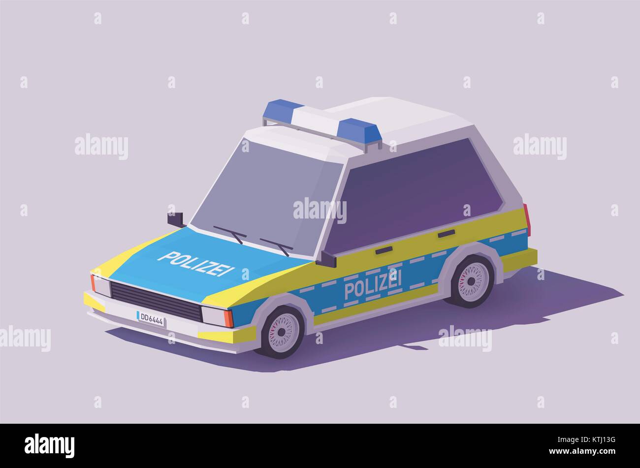 Vettore low poli macchina della polizia tedesca Illustrazione Vettoriale