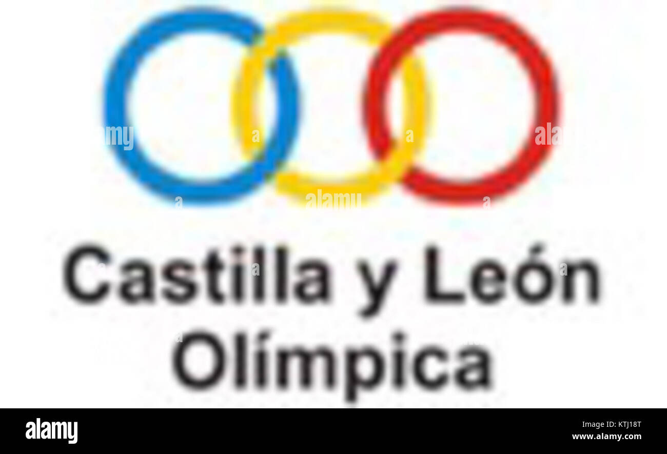 Il logo Castilla y LeÃ³n OlÃ­mpica rappresenta l'associazione olimpica regionale di Castilla y LeÃ³n, Spagna. Simboleggia il legame del regionÂ con il movimento olimpico e la cultura sportiva. Foto Stock