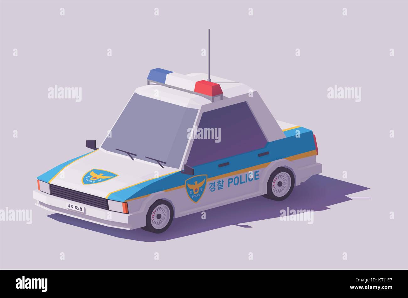 Bassa del vettore di poli sud coreano auto Illustrazione Vettoriale