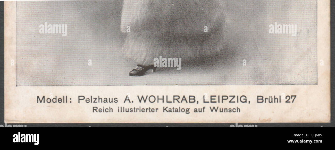Pellicciaio A. Wohlrab, Lipsia, Cartolina pubblicitaria Foto Stock