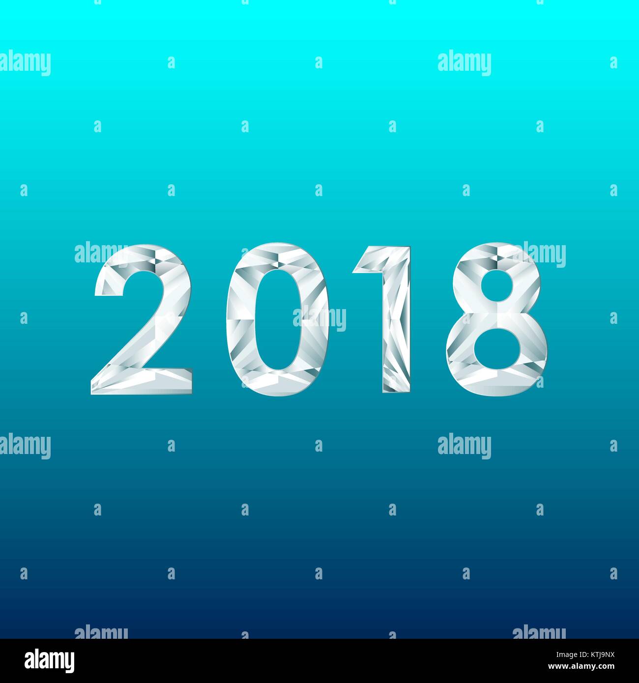 Numeri 2018 su sfondo scuro Illustrazione Vettoriale