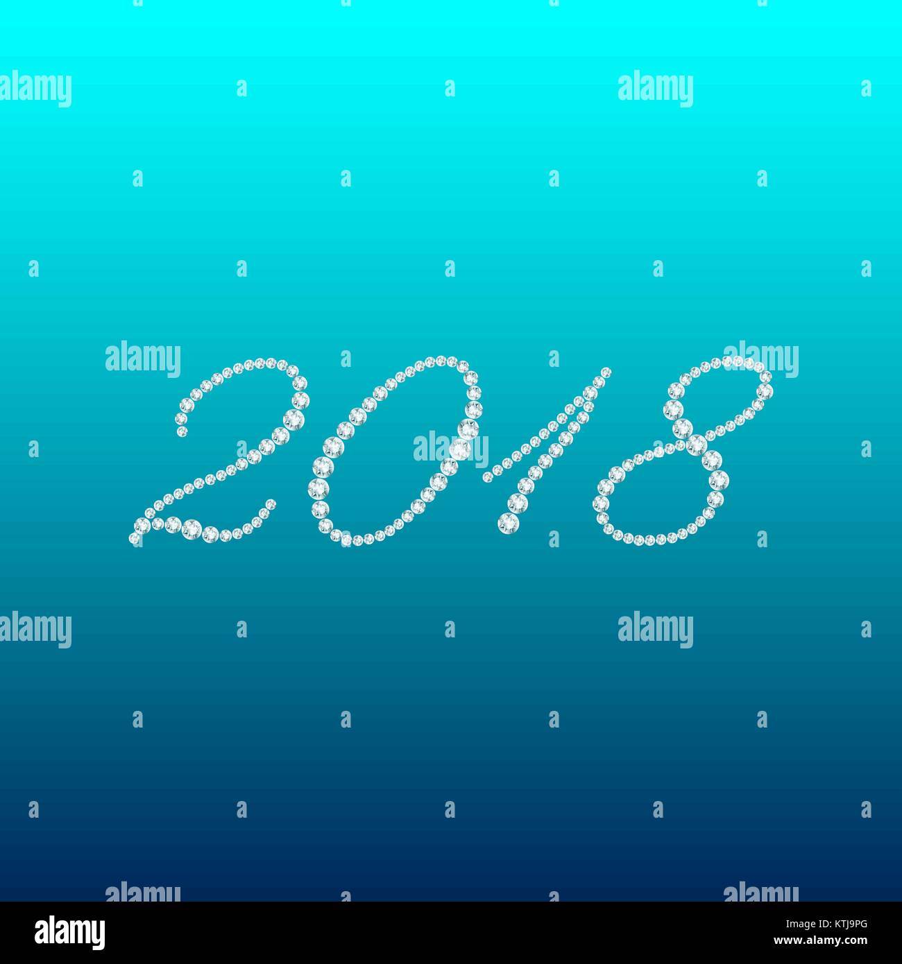 Numeri 2018 su sfondo scuro Illustrazione Vettoriale