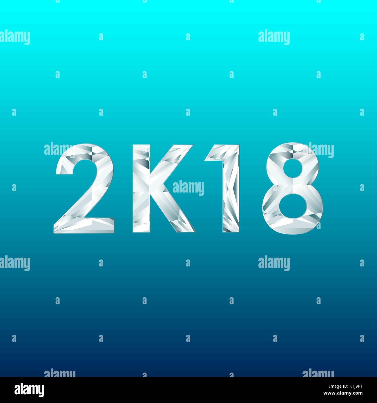 Simboli 2K18 su sfondo scuro Illustrazione Vettoriale