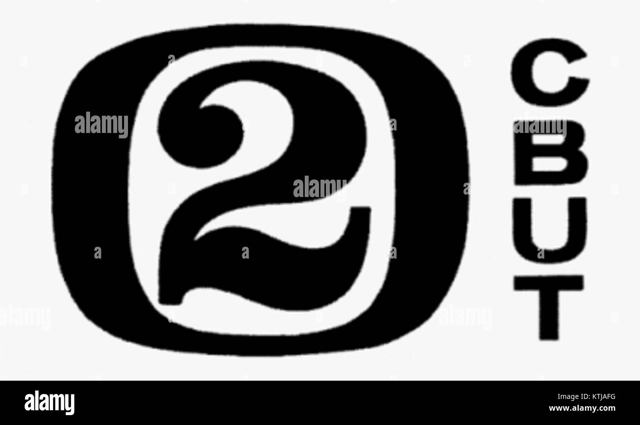 Il logo CBUT del 1953 rappresenta l'emblema di una società di radiodiffusione pubblica, che segna i primi anni della televisione in Canada. Questo logo faceva parte dell'identità della rete durante l'era dello sviluppo televisivo degli anni '1950. Foto Stock