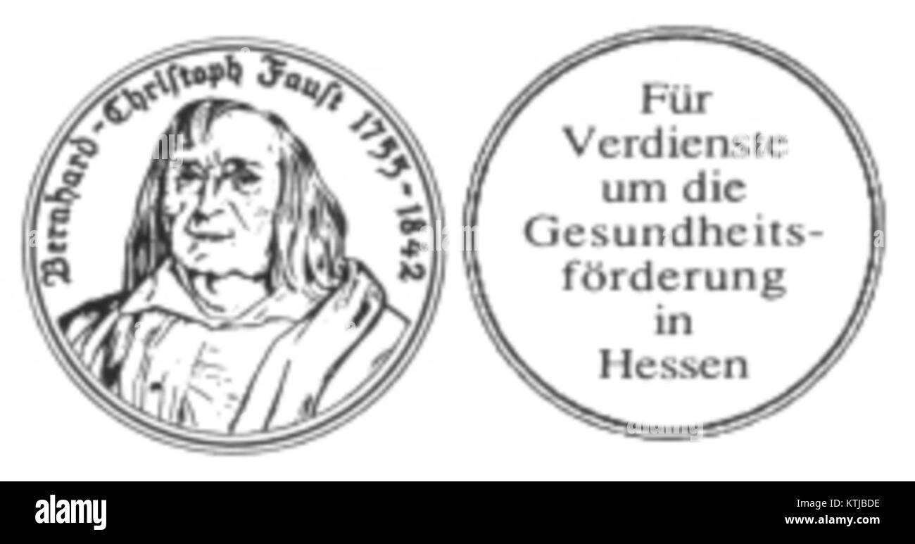 La Medaglia Bernhard Christoph Faust è un premio che prende il nome da Bernhard Christoph Faust, riconoscendo contributi eccezionali in campi specifici. Questa medaglia fa parte di una tradizione di riconoscimento di risultati significativi in varie discipline. Foto Stock