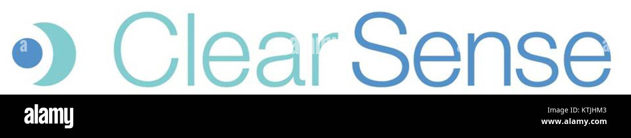 Il logo Clearsense rappresenta un'azienda o un'organizzazione, che simboleggia la sua missione e identità. È probabilmente associata all'analisi dei dati, all'intelligenza artificiale o alla tecnologia, anche se le specifiche non vengono fornite. Foto Stock