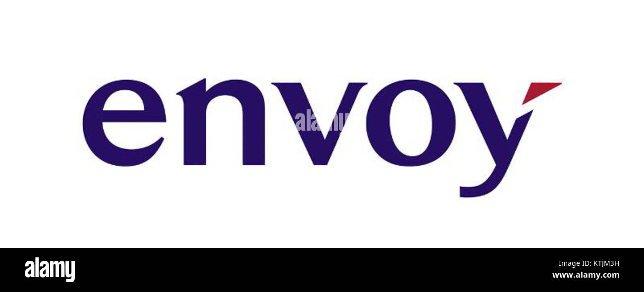 Il logo Envoy American Eagle rappresenta l'identità del marchio del servizio di trasporto American Eagle. È un simbolo chiave per l'azienda, che riflette la sua immagine e i suoi servizi. Foto Stock