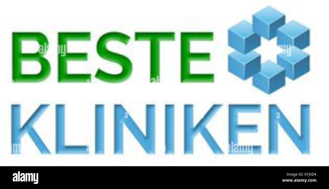 Beste Kliniken è una rete sanitaria tedesca nota per i suoi servizi medici di alta qualità. Il logo rappresenta l'impegno della rete a fornire un'assistenza sanitaria eccezionale e il suo ruolo nel far progredire le cure mediche e l'assistenza ai pazienti in Germania. Foto Stock