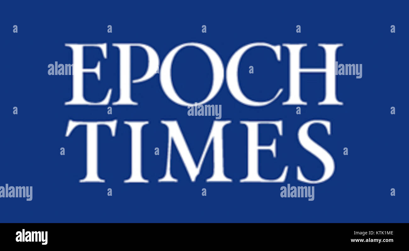 Il logo Epochtimes rappresenta l'identità del marchio. Epochtimes è un centro di notizie globale noto per la sua copertura degli eventi attuali, della cultura e della politica. Questo logo viene utilizzato sulle varie piattaforme multimediali. Foto Stock