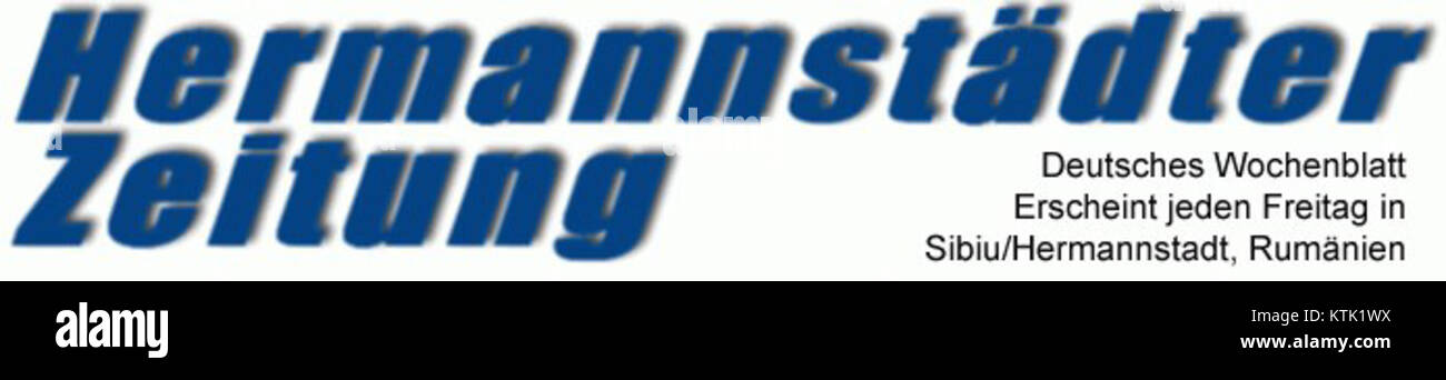 Hermannstadter Zeitung era un giornale in lingua tedesca pubblicato a Hermannstadt (ora Sibiu, Romania), noto per la sua copertura di notizie regionali ed eventi culturali, al servizio della popolazione di lingua tedesca della regione. Foto Stock
