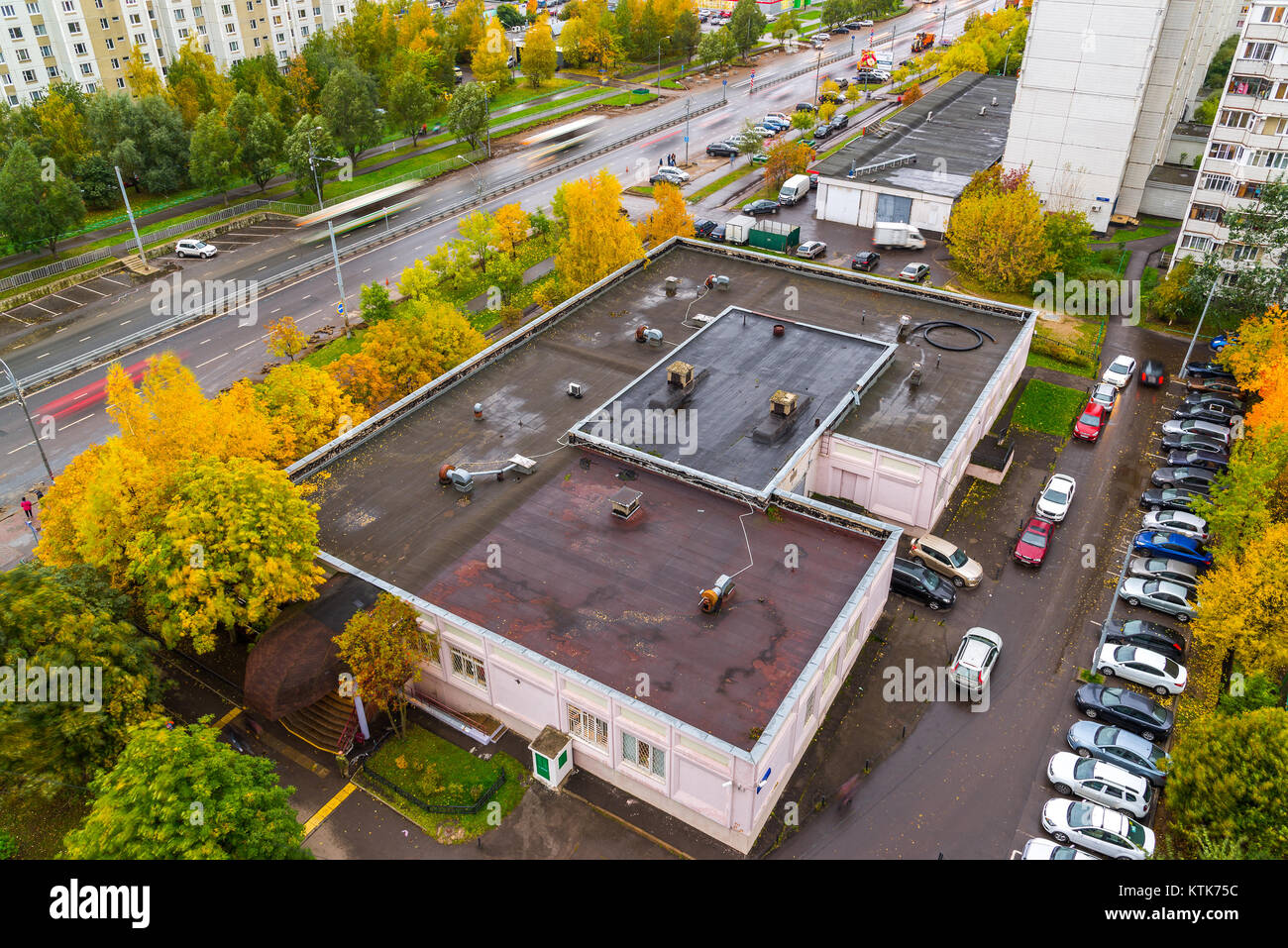 Mosca, Russia - 9 ottobre. 2017. cityscape Zelenograd zona notte in un autunno Foto Stock