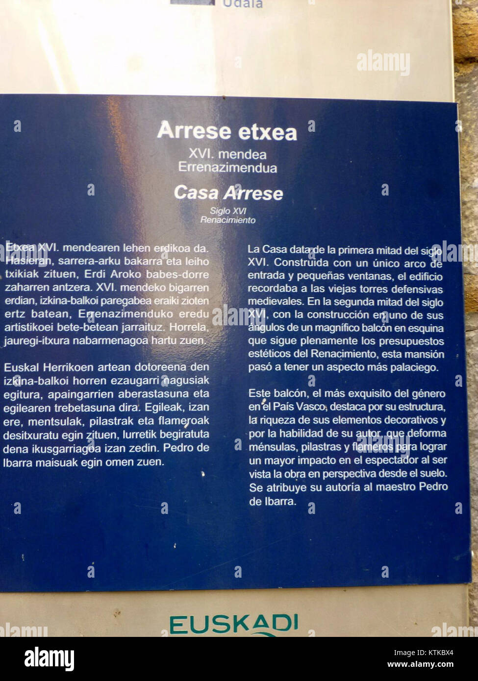 Bergara Arrese etxea è una casa basca tradizionale situata nei Paesi Baschi, Spagna, che riflette gli stili architettonici regionali. Foto Stock