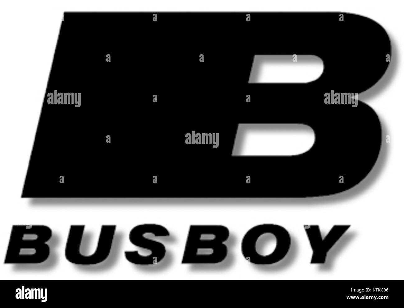 Logo per busboy Productions, una società di produzione di media, che simboleggia la sua identità creativa e professionale nel settore dell'intrattenimento. Foto Stock