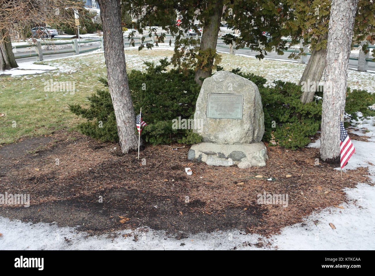 Bennett Delta Memorial, in onore di William Joseph Bennett, vista 1 Medford, Massachusetts DSC04708 Foto Stock