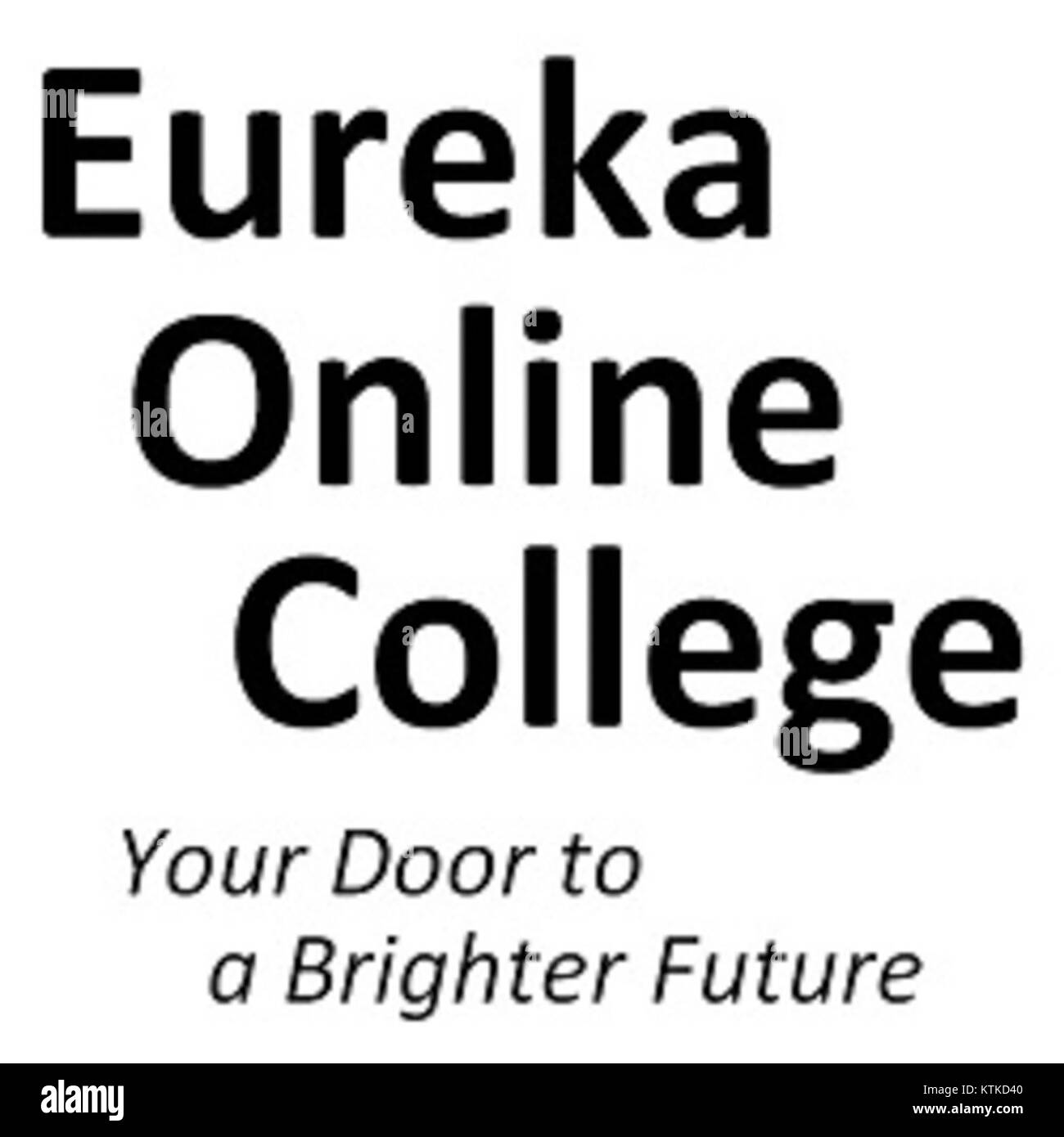 Il logo dell'Eureka Eureka Online College rappresenta un'istituzione focalizzata sulla fornitura di un'istruzione online flessibile. Il logo simboleggia l'impegno del collegeâ per l'apprendimento accessibile e l'eccellenza accademica attraverso piattaforme virtuali, rendendo l'istruzione disponibile a un ente studentesco globale. Foto Stock