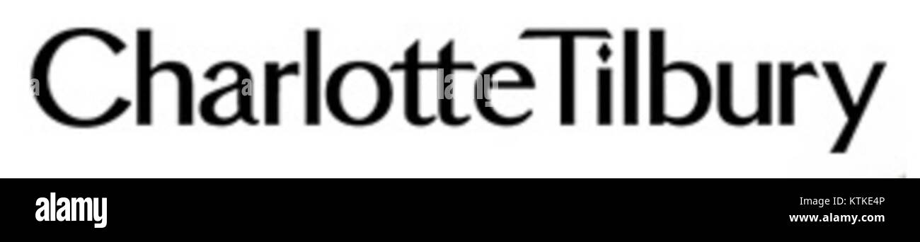 Il logo Charlotte Tilbury rappresenta il marchio di bellezza di lusso fondato dalla rinomata makeup artist Charlotte Tilbury. Il logo enfatizza l'eleganza e il marchio cosmetico di fascia alta. Foto Stock