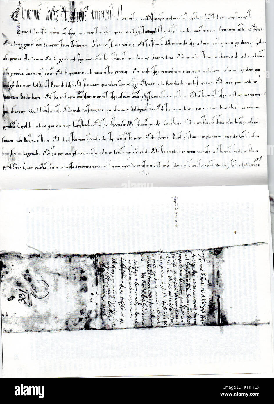 Una fotografia dell'atto originale del Bardo, un importante documento storico del Museo Nazionale del Bardo in Tunisia. Foto Stock