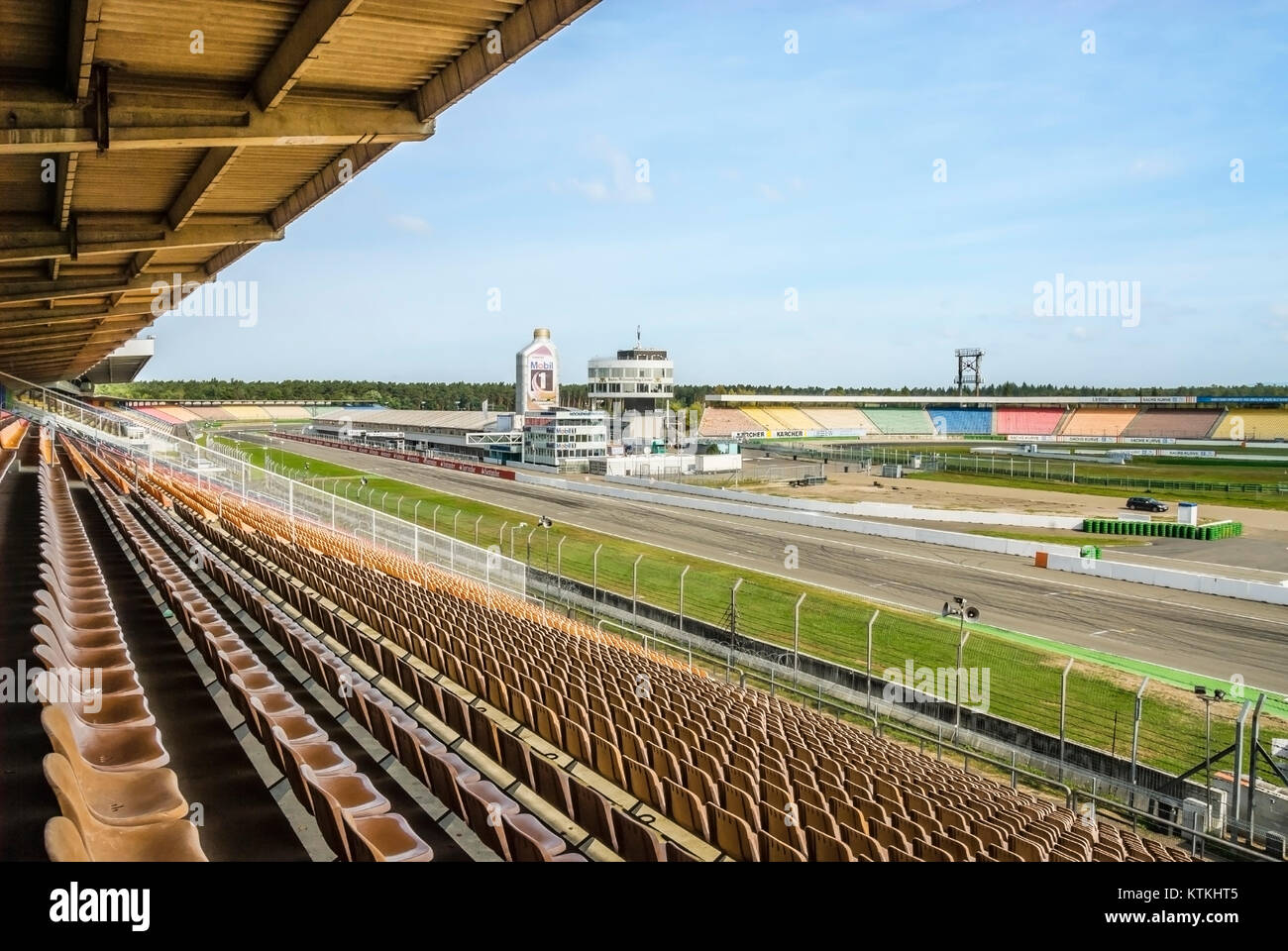 Vista sulla Hockenheim Race Arena di Baden Wuerttemberg, Germania Foto Stock