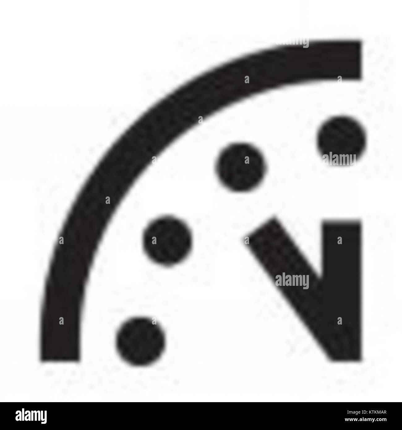 Il Doomsday Clock è un simbolo della minaccia percepita della guerra nucleare globale. Impostato su 6 minuti a mezzanotte negli ultimi anni, riflette l'urgenza dei problemi di sicurezza globale. Foto Stock