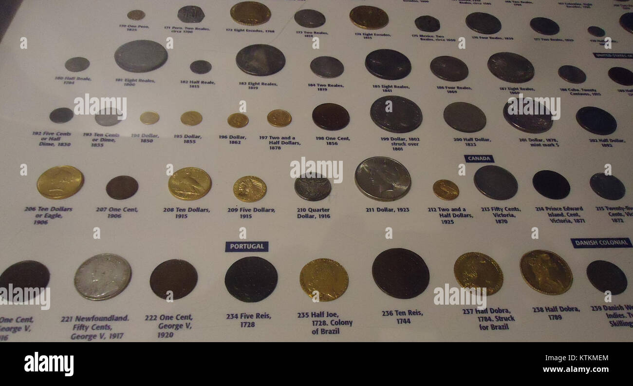 Questa immagine mostra una moneta delle Bermuda, un territorio britannico d'oltremare, come parte di una collezione di monete. La moneta rappresenta il significato storico e culturale delle Bermuda. Foto Stock