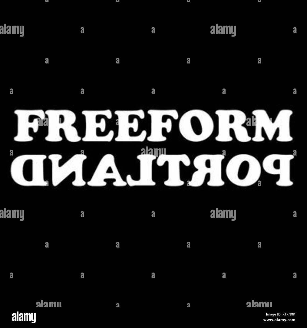 Il logo Freeform Portland rappresenta l'identità di Freeform Portland, una stazione radio che serve la comunità di Portland, Oregon, con diversi programmi musicali. Foto Stock