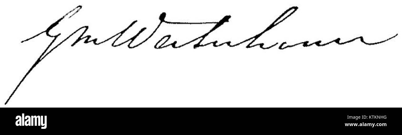 La firma di George Waterhouse, un rinomato entomologo del XIX secolo, rappresenta il suo contributo allo studio degli insetti. Il suo lavoro in entomologia ha contribuito a plasmare lo sviluppo del campo. Foto Stock